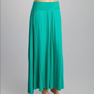 Popular Basic Maxi Teal Green Maxi Skirt